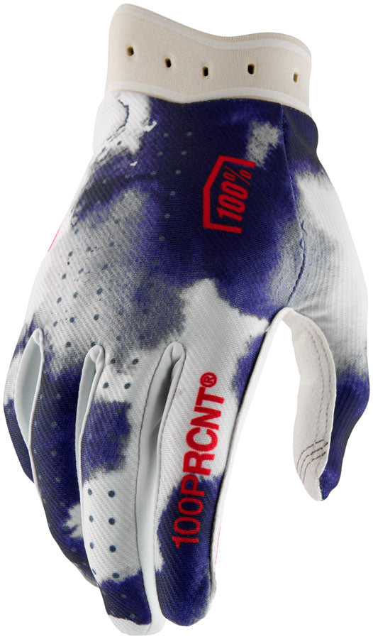 100% Itrack Gloves - Blue/White Medium