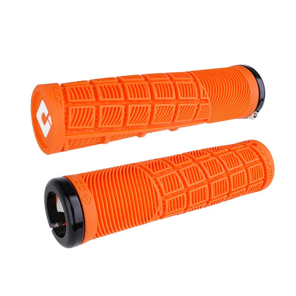 ODI Reflex V2.1 Grips - White/Orange Lock-On