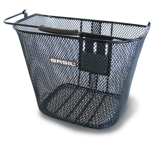 Basil Bremen Basket Front KlickFix system Black