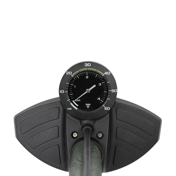 Topeak Joeblow Mountain II Floor Pump - Steel Barrel / Plastic Base 3.5" Gauge 60 Psi /4 Bar Twinhead