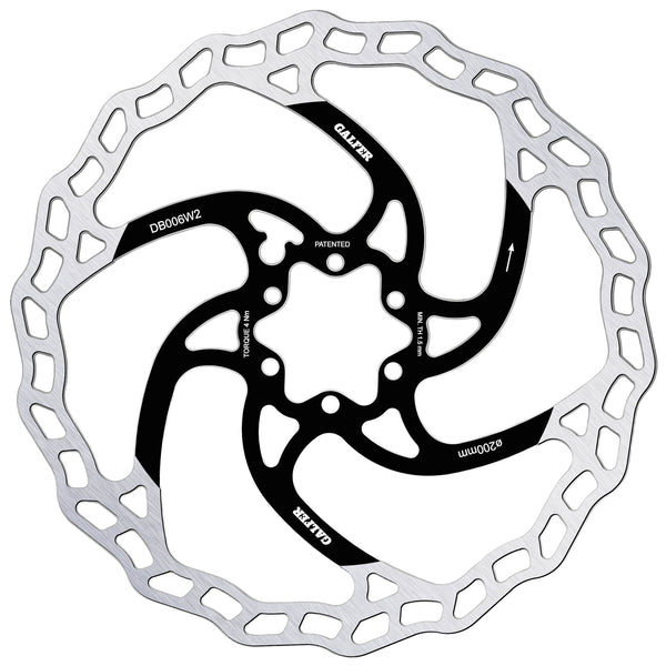 Galfer 200mm Rotor 6-Bolt  2.0mm Black/Silver