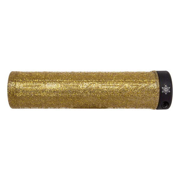 Supacaz Grizips Lock-On Grips Gold Bling/Black 135mm Single Lock On