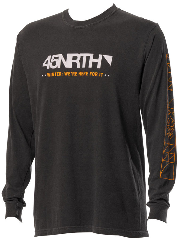 45NRTH Winter We're Here For It Long Sleeve T-Shirt - Unisex Grey 3X-Large