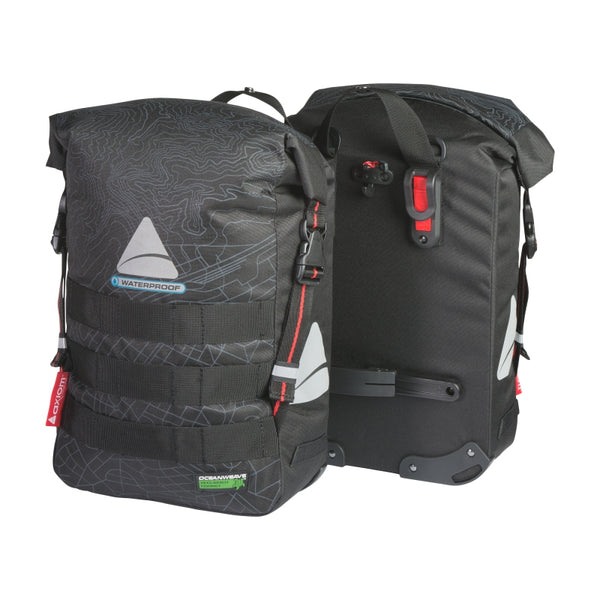 Axiom Monsoon Oceanweave 32+ Pannier Hook-On 15.4x10.6x5.9” (x2) 1928 c.i. (Pair) Black