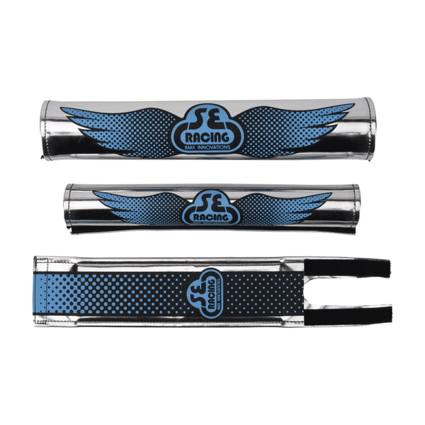 Se bikes Wing Pad Set  Chrome/Black/Blue Wing Fade