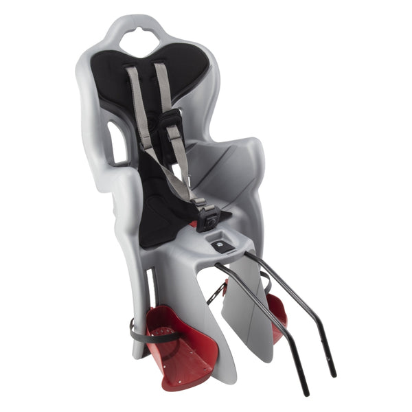 Bellelli B-One Frame Mounted Child Carrier 26`/27.5`/700C Silver/Black Rear Frame Mounted 48.5lbs