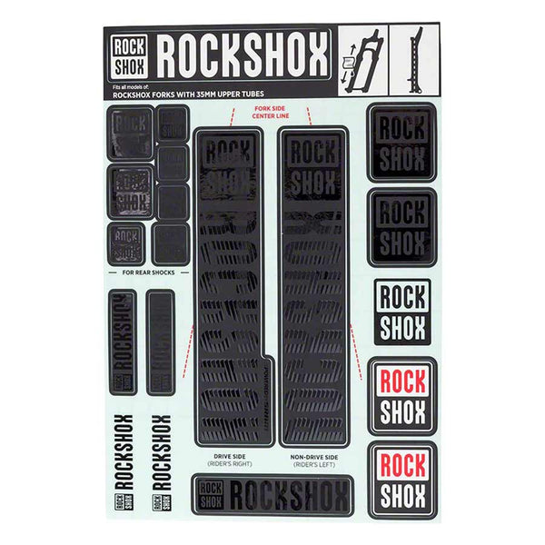 RockShox Fork Decal Kit - 35mm Stealth Black