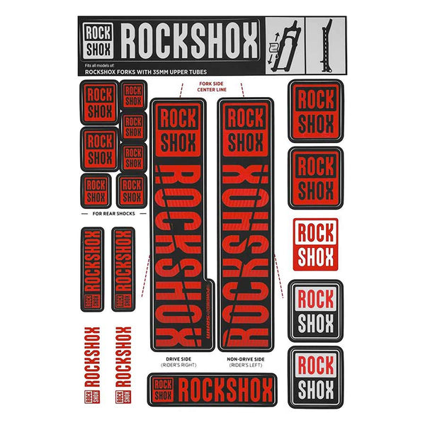 RockShox Fork Decal Kit - 35mm Red