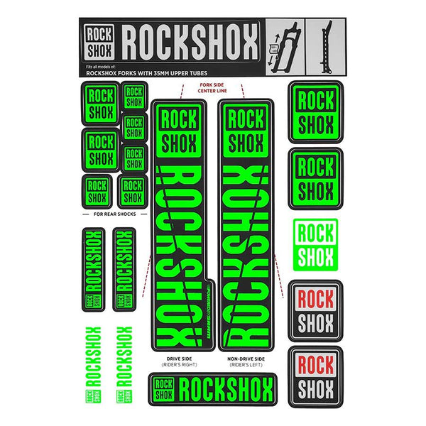 RockShox Fork Decal Kit - 35mm Green