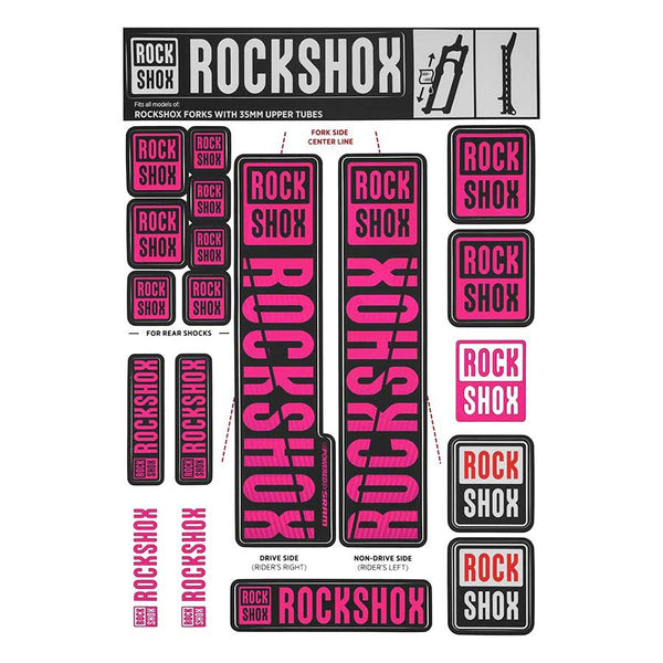 RockShox Fork Decal Kit - 35mm Magenta