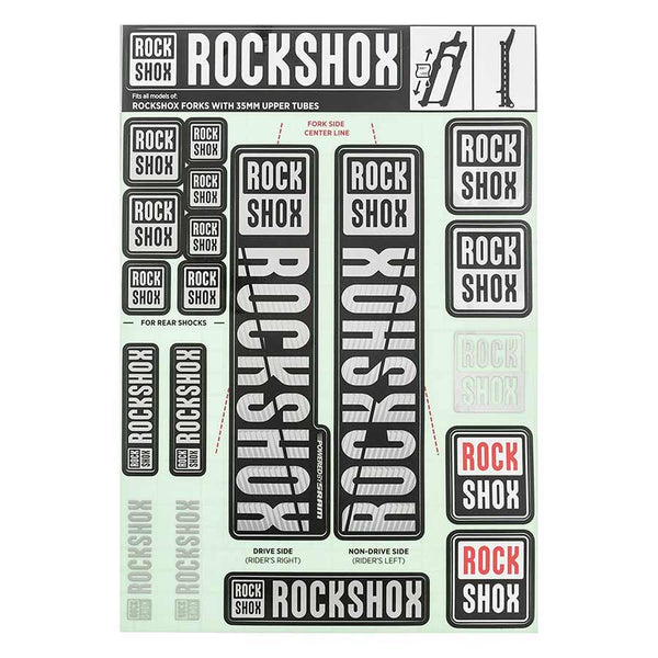 RockShox Fork Decal Kit - 35mm Gray