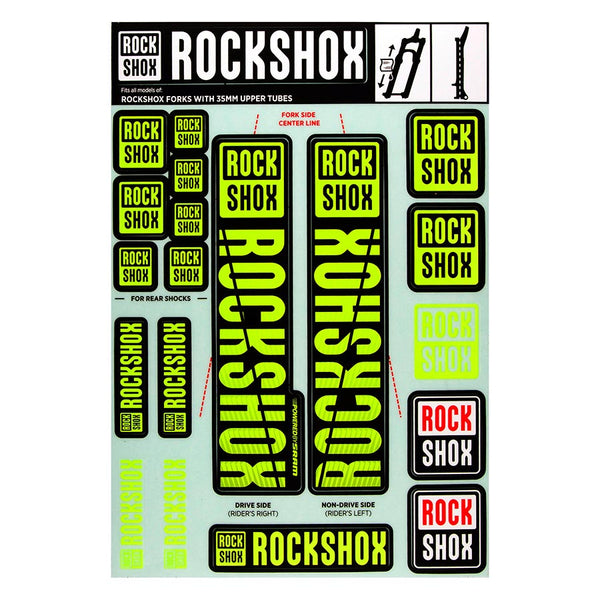 RockShox Fork Decal Kit - 35mm Yellow