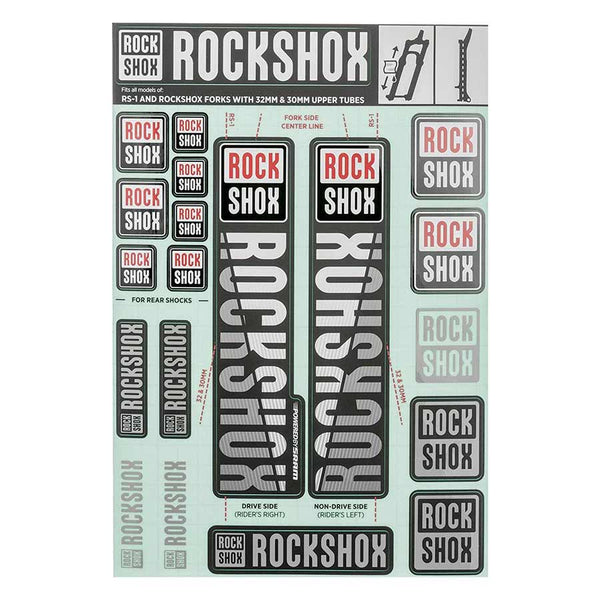 RockShox Fork Decal Kit - 30/32mm/RS1 White