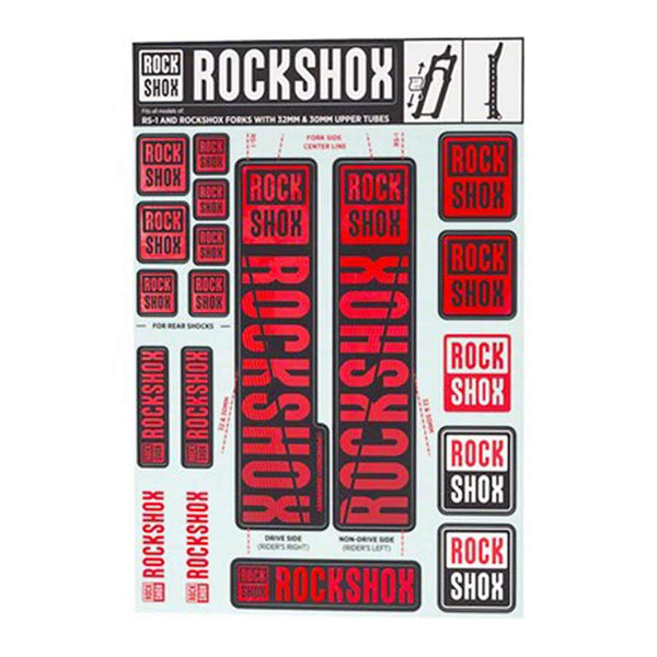 RockShox Fork Decal Kit - 30/32mm/RS1 Red