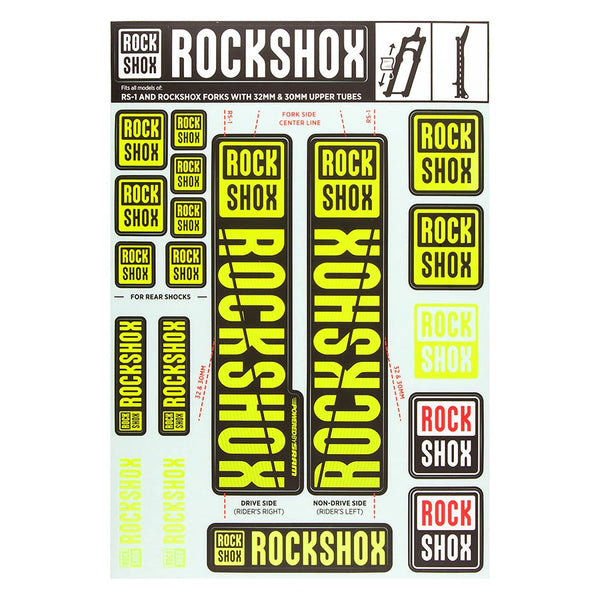 RockShox Fork Decal Kit - 30/32mm/RS1 Yellow