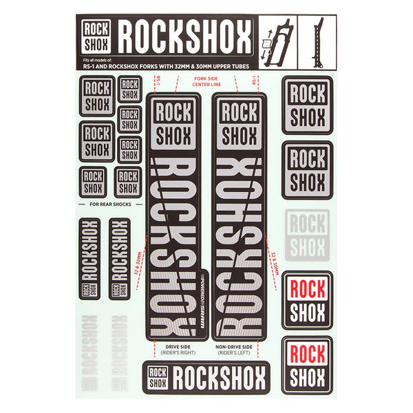 RockShox Fork Decal Kit - 30/32mm/RS1 Gray