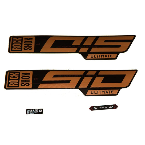 Rockshox Fork Decal Kit - SID Ultimate 27.5"/29" Matte Copper Foil/High Gloss BLK