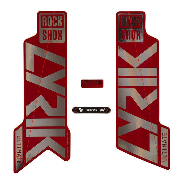 Rockshox Fork Decal Kit - Lyrik Ultimate 27.5"/29" Gloss Polar Foil/Red