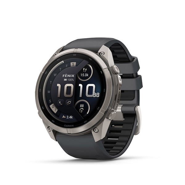Garmin fenix 9 Pro inReach 51mm Watch Watch Color: Titanium Wristband: Graphite/ Black - Silicone