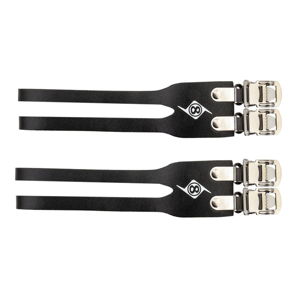 Origin8 Leather Double Toe Straps 420mm Black Leather