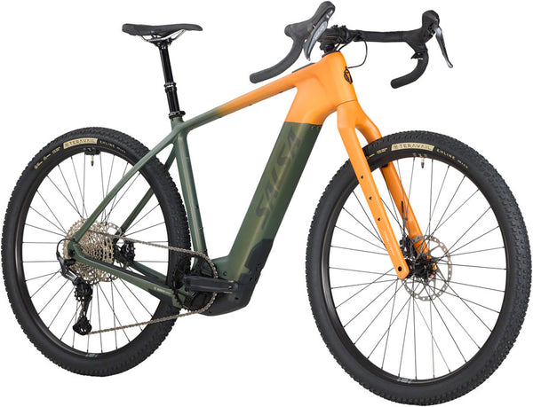 Salsa Tributary C GRX 820 Ebike - 29" Carbon Dark Pine/Terracotta X-Large