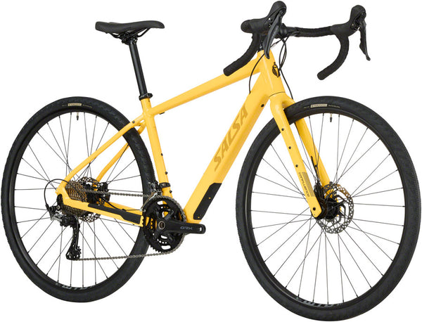 Salsa Confluence Drop Bar GRX 600 2x Ebike - 700c Aluminum Yellow 49cm