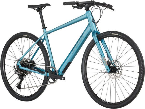 Salsa Confluence Flat Bar Cues 11 Ebike - 700c Aluminum Dark Cyan X-Large