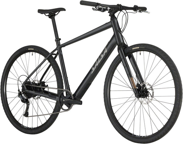 Salsa Confluence Flat Bar Altus 1x9 Ebike - 700c Aluminum Black X-Large