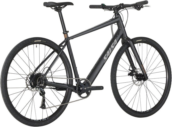 Salsa Confluence Flat Bar Altus 1x9 Ebike - 700c Aluminum Black X-Large