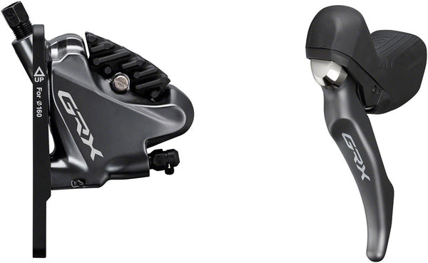 Shimano GRX ST-RX810-LA/BR-RX810 Disc Brake Lever/Drop Bar Seatpost Remote - Front Hydraulic Flat Mount Resin Pads BLK