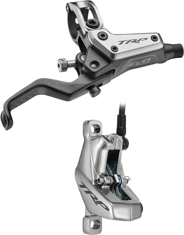 TRP EVO Pro HD-M9040 Disc Brake Lever - Right/Front Rear 1900mm Hose Post Mount 4-Piston Gray