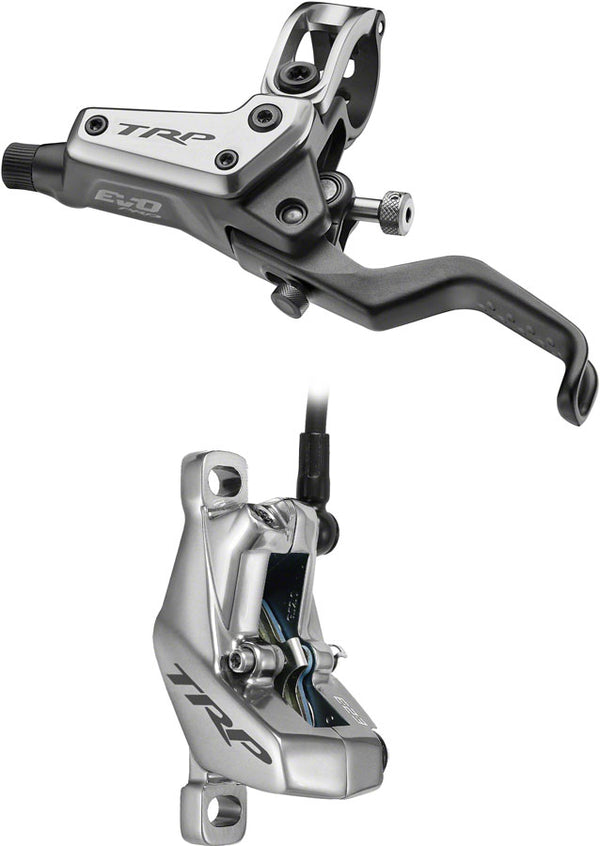 TRP EVO Pro HD-M9040 Disc Brake Lever - Left/Front Rear 1900mm Hose Post Mount 4-Piston Gray