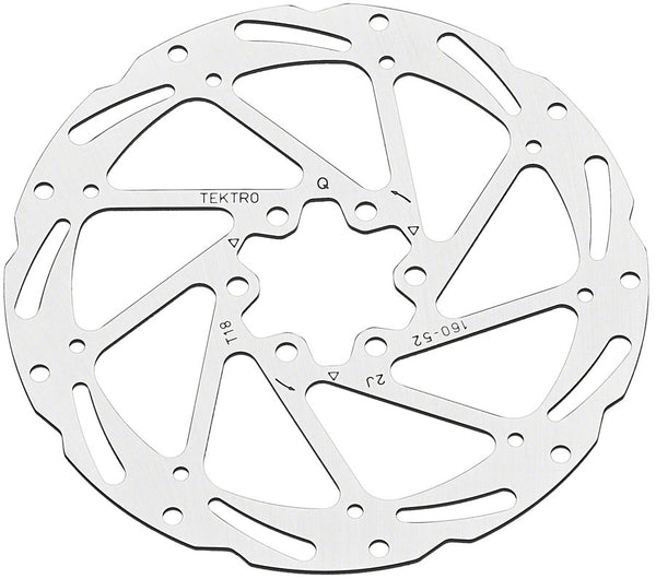 Tektro TR160-52 Disc Rotor - 160mm 6-Bolt 1.8mm Thickness For 2-Piston Calipers