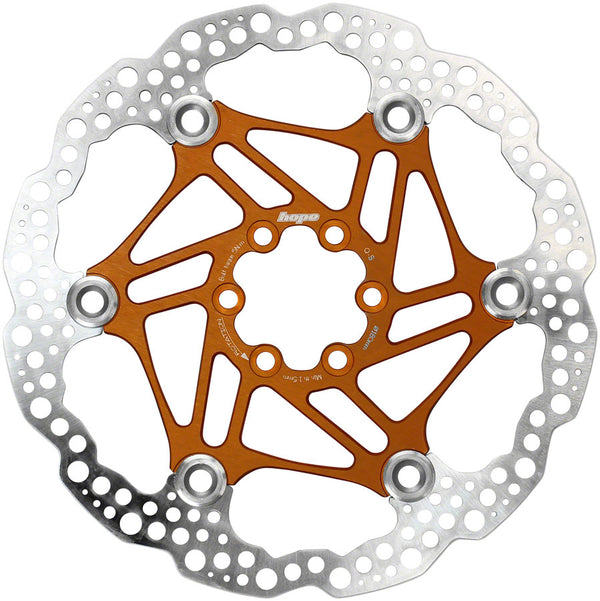 Hope Floating Disc Brake Rotor - 180mm 6-Bolt Orange