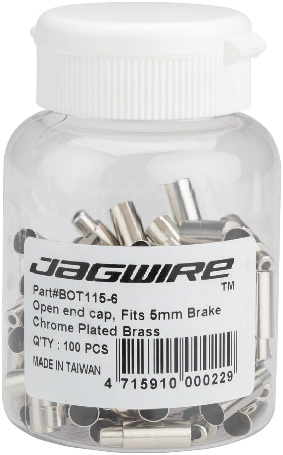 Jagwire 5mm to 4mm Step Down Open End Caps Bottle of 100 Chrome Plated