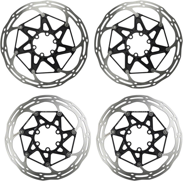 SRAM Motive Ultimate Stealth Expert Disc Brake Kit - Front/Rear Levers Front/Rear Teal Splatter Calipers Adapters Rotors Bleed Kit A1