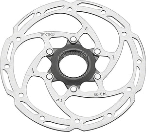 Tektro TR-35 Disc Brake Rotor - 140mm Center-Lock 1.8mm Thickness Silver