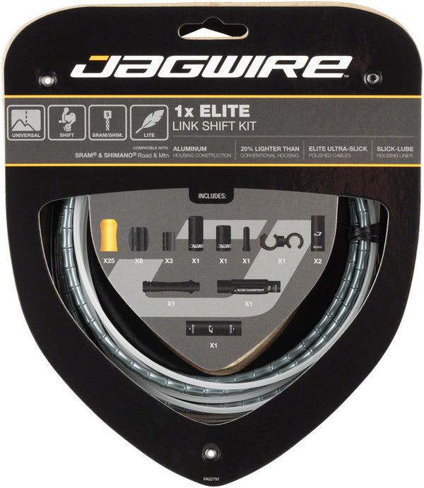 Jagwire 1x Elite Link Shift Cable Kit SRAM/Shimano Polished Ultra-Slick Cable Ltd. Gray