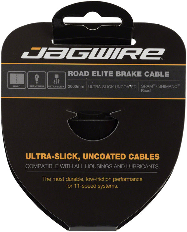 Jagwire Elite Ultra-Slick Brake Cable 1.5x2000mm Polished Slick Stainless SRAM/Shimano Road