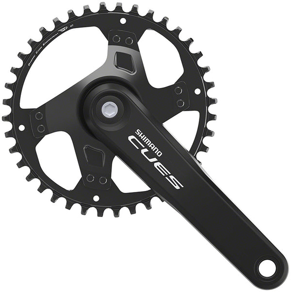 Shimano CUES FC-U4000-1 Crankset - 175mm 9/10/11-Speed 40t Riveted Square Taper JIS Spindle Interface BLK