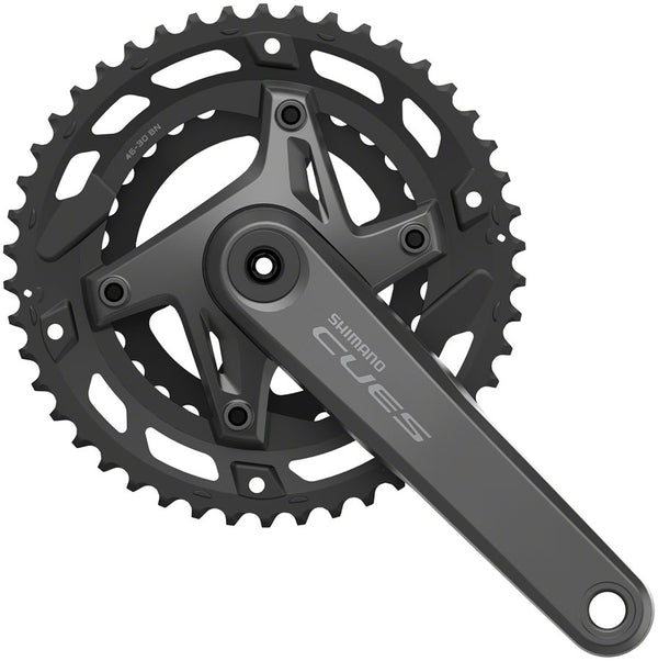 Shimano CUES FC-U6000-2 Crankset - 175mm 9/10-Speed 46/30t Asymmetric 110 BCD Hollowtech II BLK