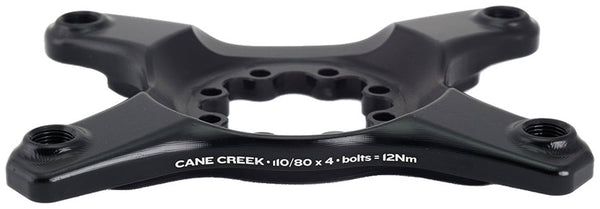 Cane Creek eeWings Chainring Spider - 4-Bolt 110 80 Asymmetric BCD 8-Bolt Mount Type Shimano GRX 1x 2x Systems BLK