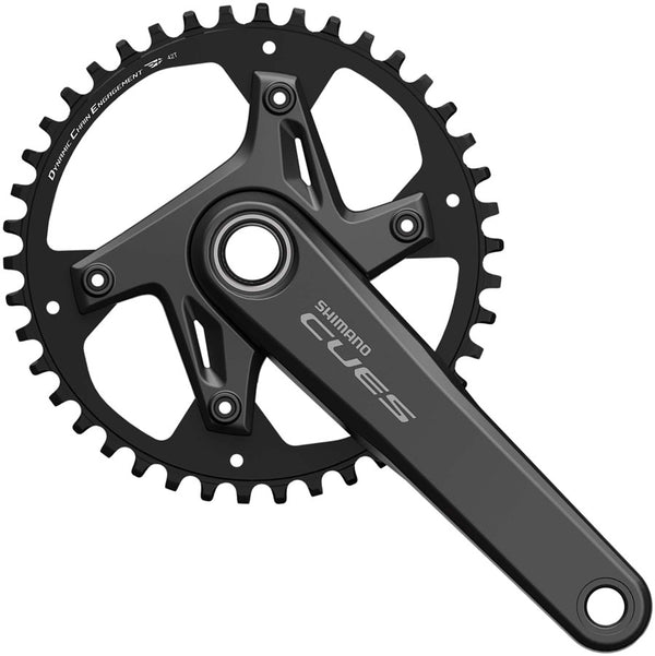 Shimano CUES FC-U6040-1 Crankset - 175mm 9/10/11-Speed 40t Asymmetric 110 BCD Hollowtech II Crankarms BLK
