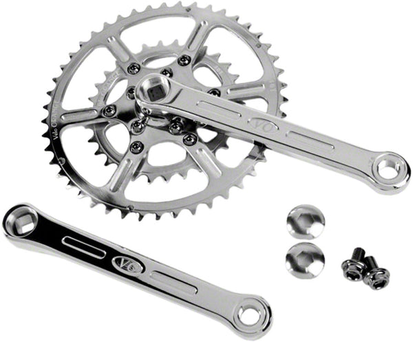 Velo Orange Grand Cru 50.4 BCD Crankset - 165mm 5-10-Speed 46/30t 50.4 BCD Square Taper JIS Spindle Interface Polished Stainless