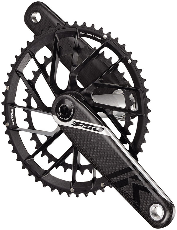 FSA K-Force Team Edition Crankset 2x 50/34T Chainrings 165mm Arm Length Direct Mount Interface 386EVO Spindle Shimano 12-Speed – BLK