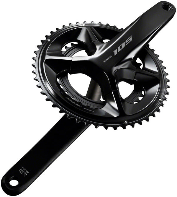 Shimano 105 FC-R7100 Crankset - 175mm 12-Speed 50/34t 110 Asymmetric BCD Hollowtech II Spindle Interface BLK