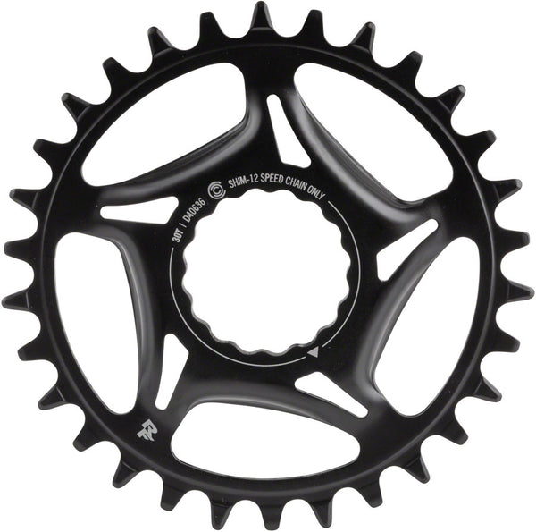 RaceFace Narrow Wide Direct Mount CINCH Steel Chainring - Shimano 12-Speed requires Hyperglide+ compatible chain 30t BLK