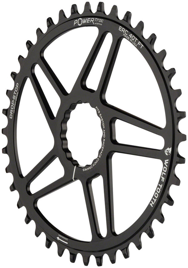 Wolf Tooth Elliptical Direct Mount Chainring - 40t RaceFace/EastonCINCH Direct Mount 3mm Offset Drop-Stop B Flattop Compatible BLK