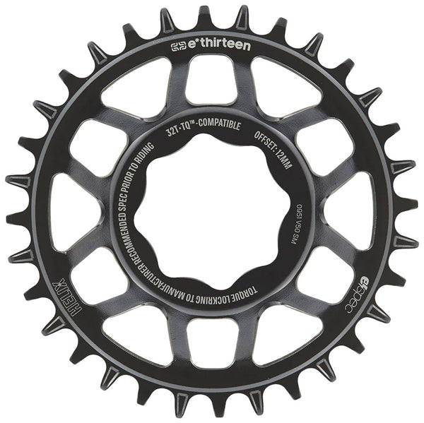 e*thirteen Helix Core e*spec  Chainring 32T TQ HPR50 Direct Mount 55mm Chainline 12mm Offset Shimano/Sram 11/12s Compatible BLK
