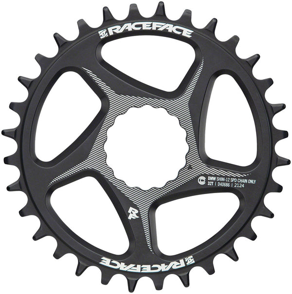 RaceFace Direct Mount Wide Chainring - 32t DM CINCH For Shimano 12-Speed HG+ Compatible Chain BLK